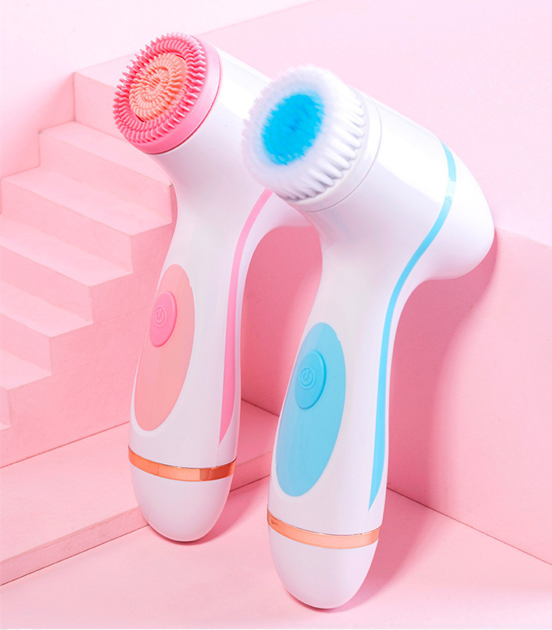 Electric facial brush massager