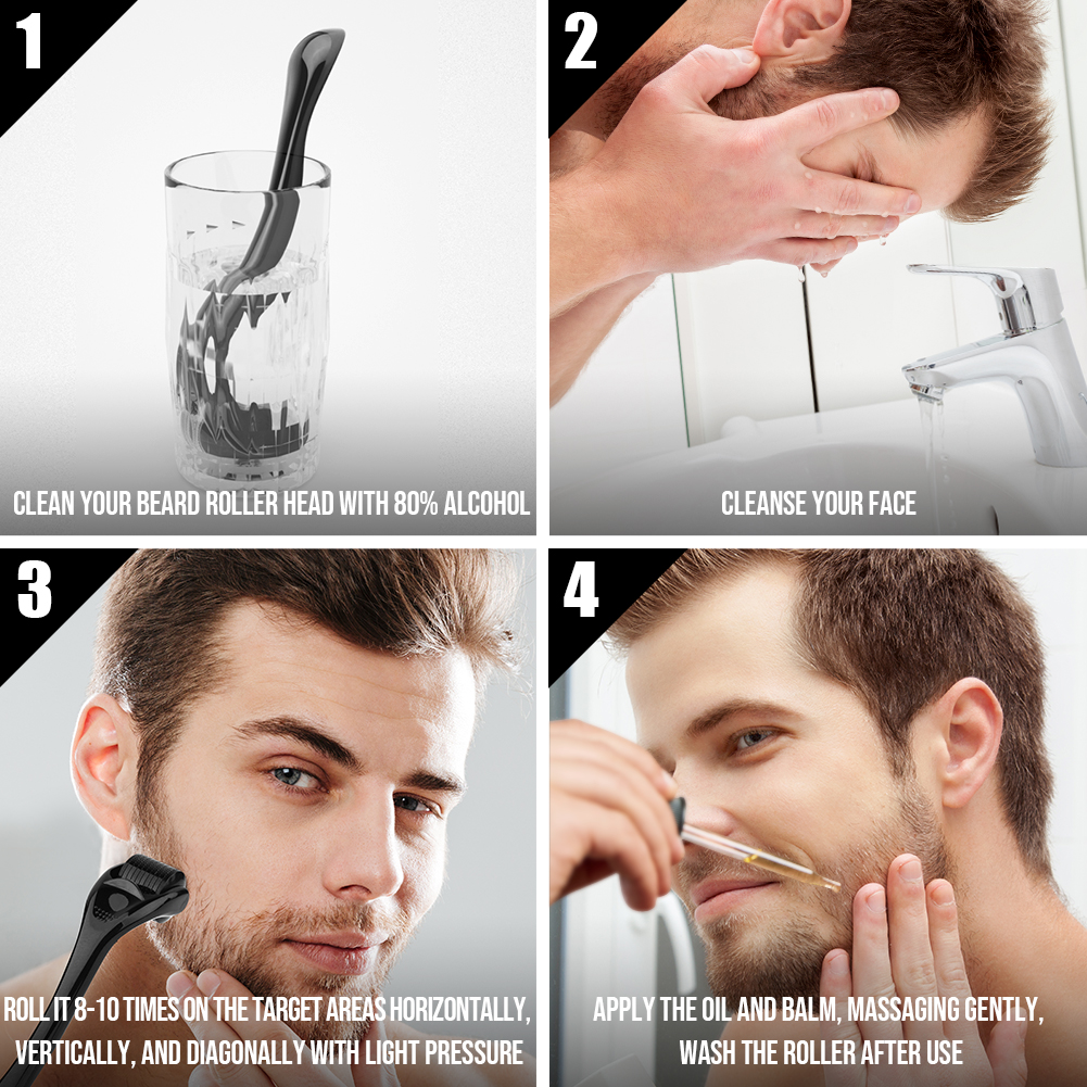 How to use a derma roller for beard